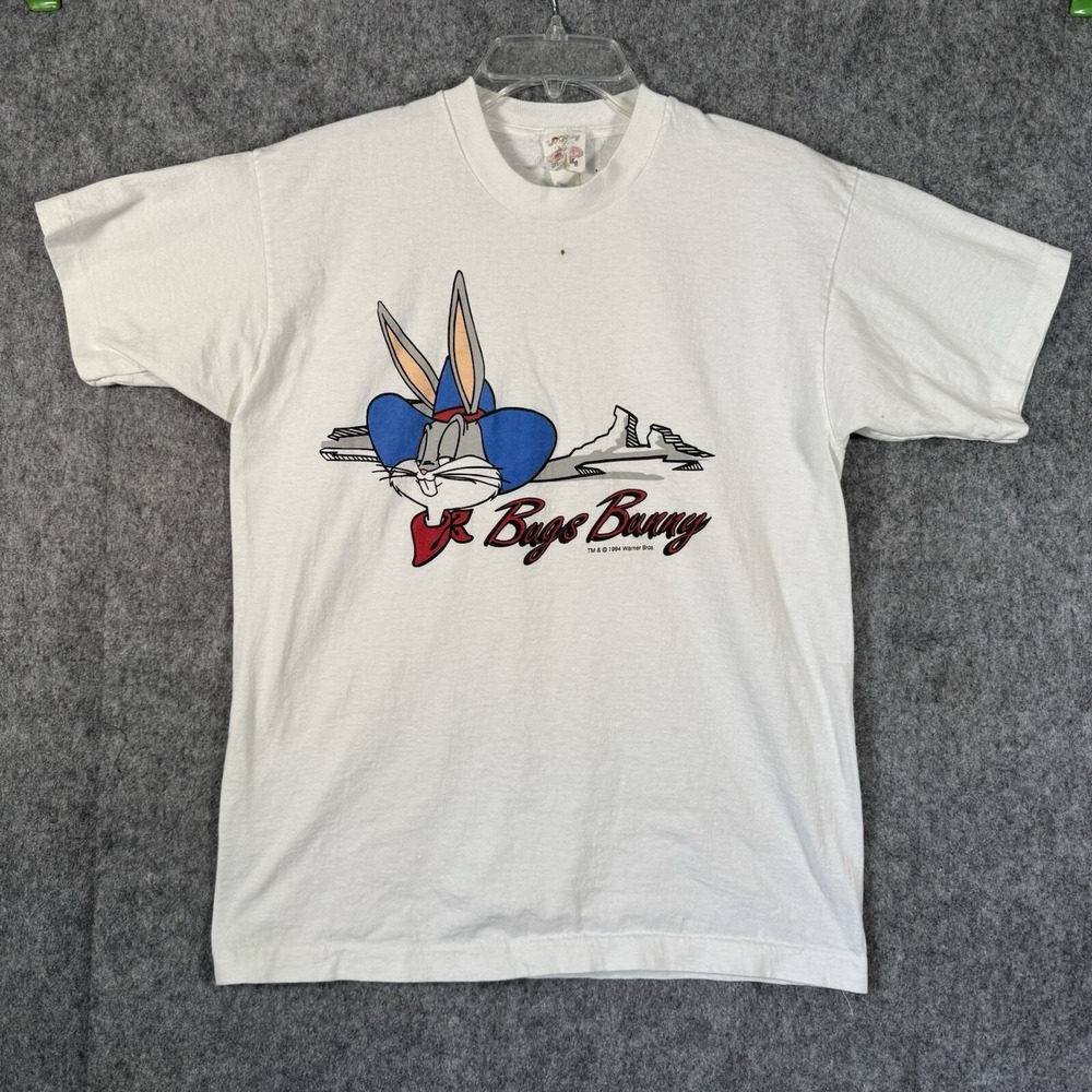 Vtg 90s Looney Tunes‎ Bugs Bunny TShirt Large Single Stitch Western USA Rare
